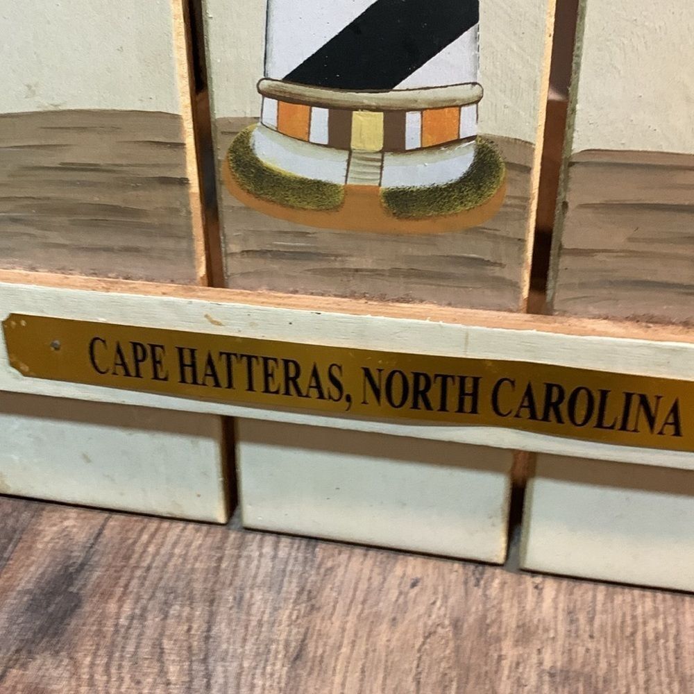 Vintage Coastal Lighthouse Wall Art Cape Hatteras NC Nautical Beach House Decor - Picture 3 of 10